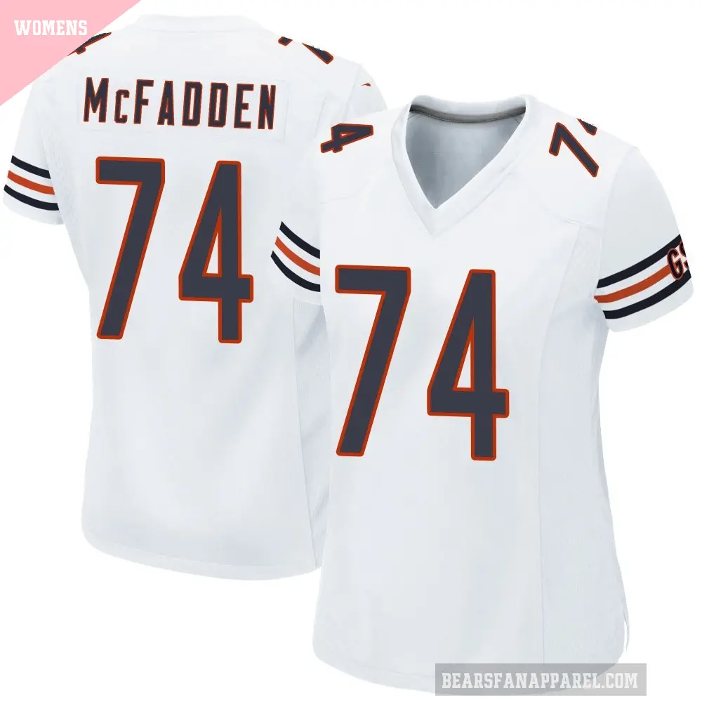 Women's Chicago Bears ＃74 Jordan McFadden White Game Jersey