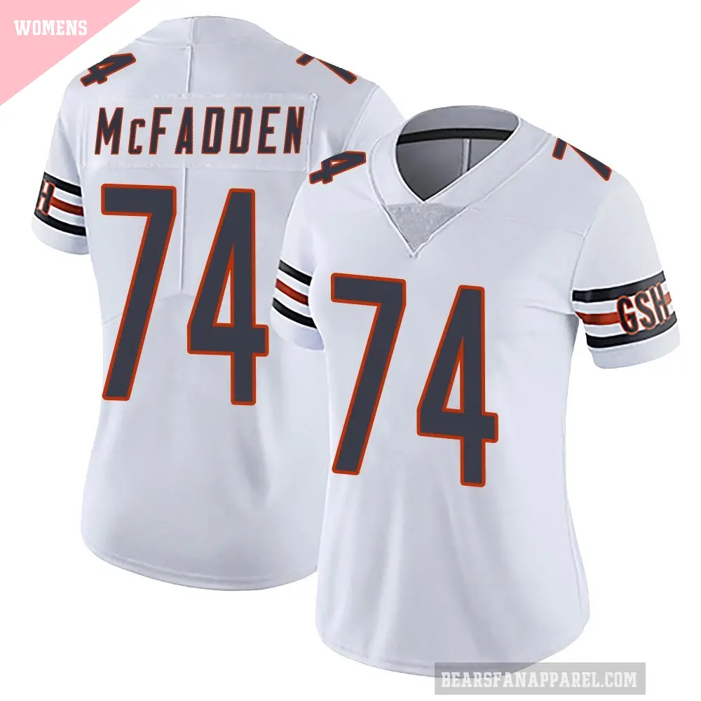 Women's Chicago Bears ＃74 Jordan McFadden White Limited Vapor Untouchable Jersey