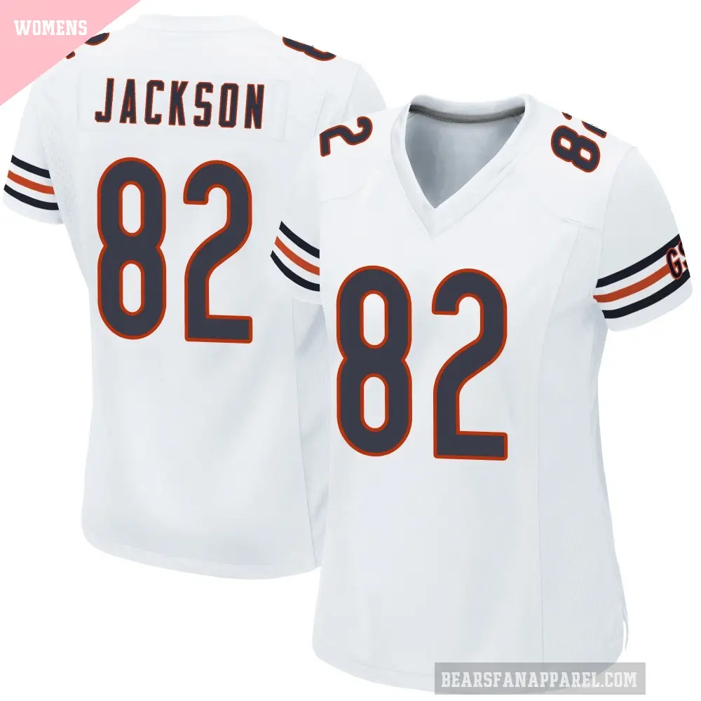 Women's Chicago Bears ＃82 John Jackson White Game Jersey