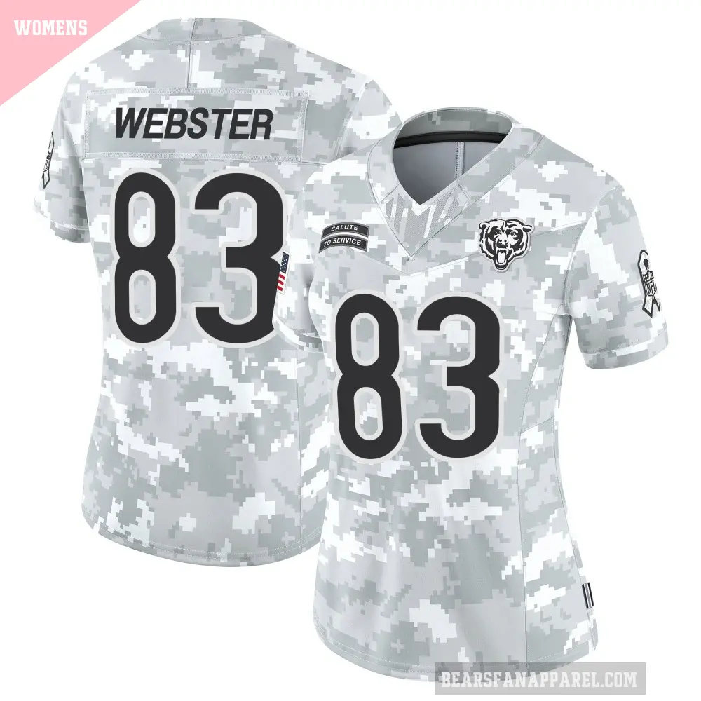 Women's Chicago Bears ＃83 Nsimba Webster Arctic Camo Limited 2024 Salute to Service Jersey