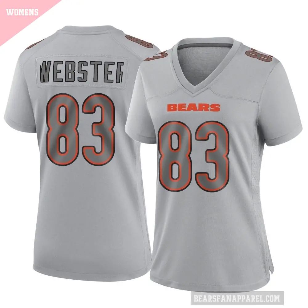 Women's Chicago Bears ＃83 Nsimba Webster Gray Game Atmosphere Fashion Jersey