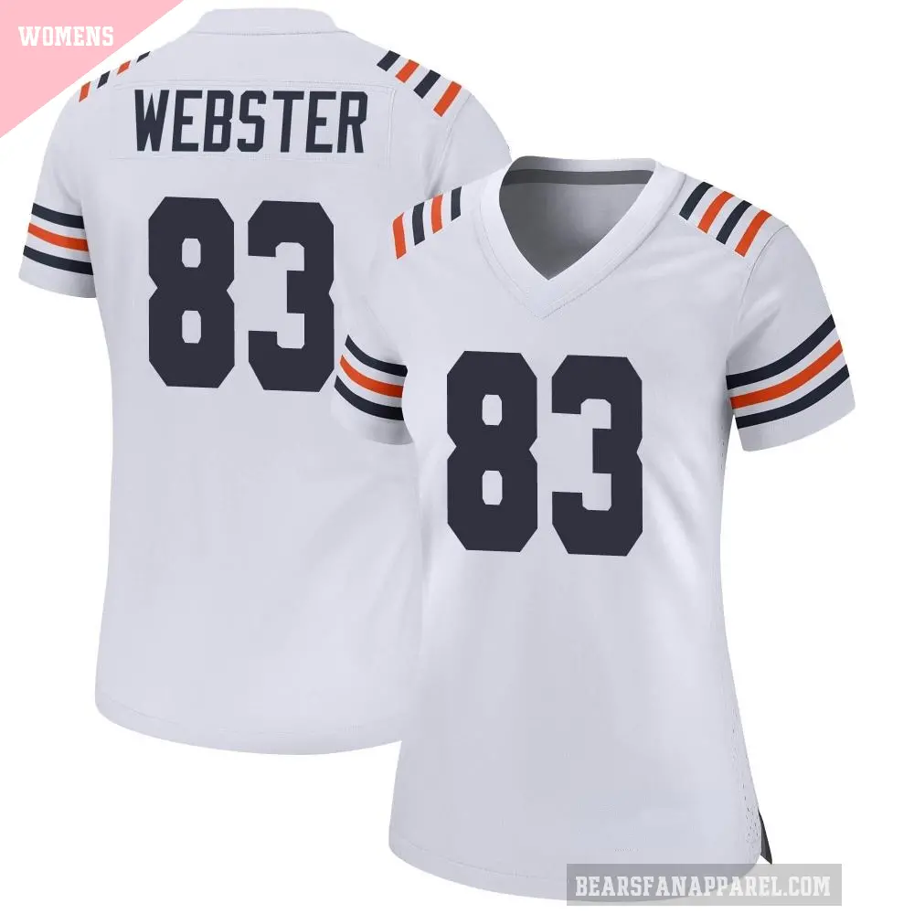 Women's Chicago Bears ＃83 Nsimba Webster White Game Alternate Classic Jersey