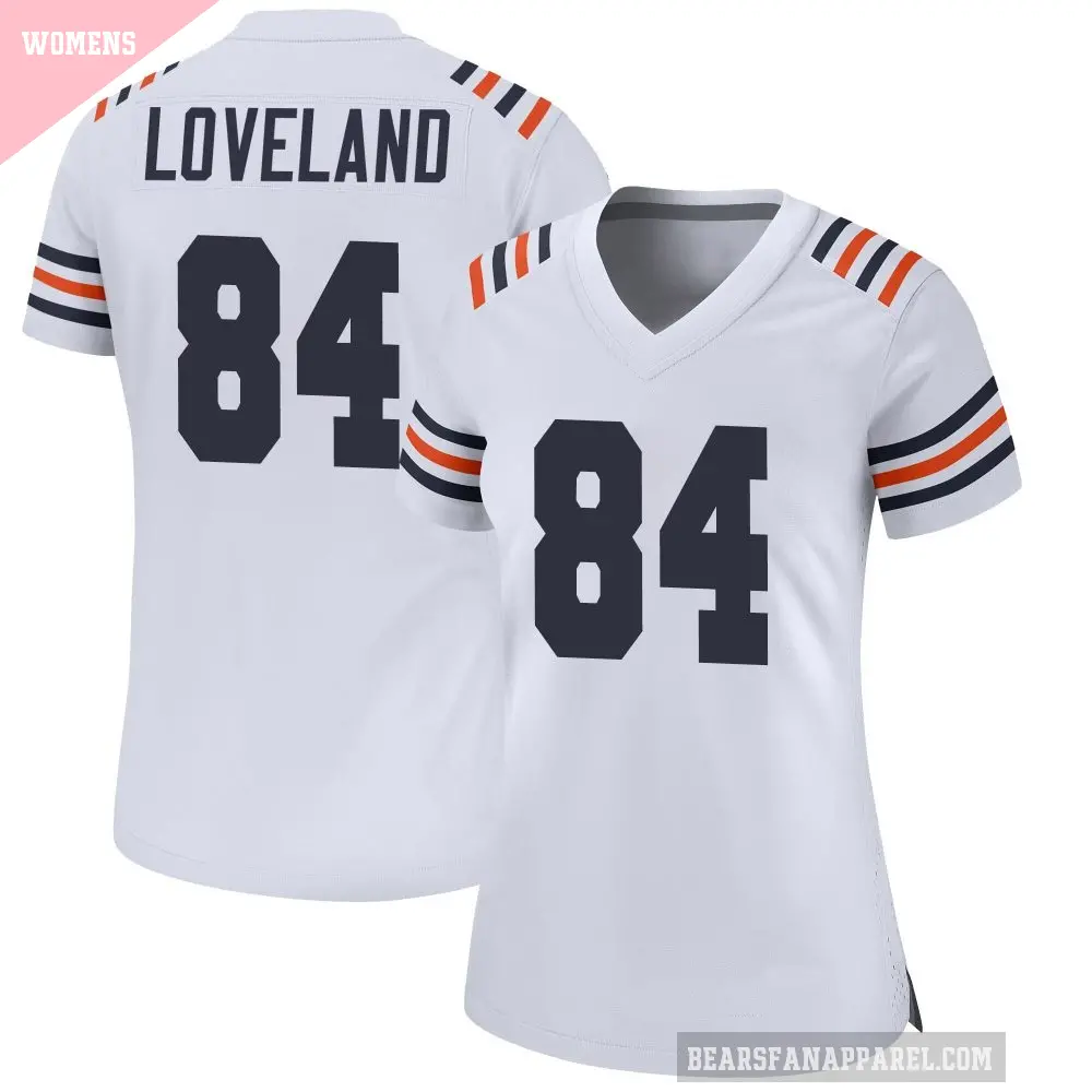 Women's Chicago Bears ＃84 Colston Loveland White Game Alternate Classic Jersey