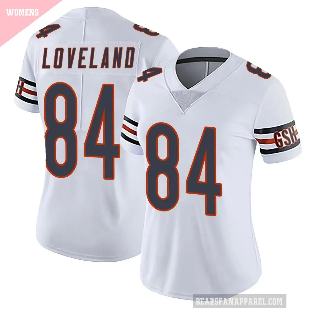 Women's Chicago Bears ＃84 Colston Loveland White Limited Vapor Untouchable Jersey