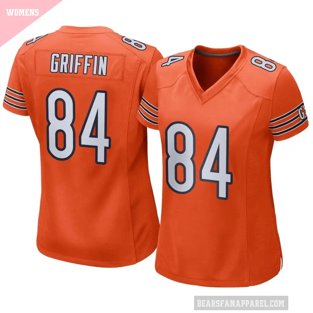 Women's Chicago Bears ＃84 Ryan Griffin Orange Game Alternate Jersey