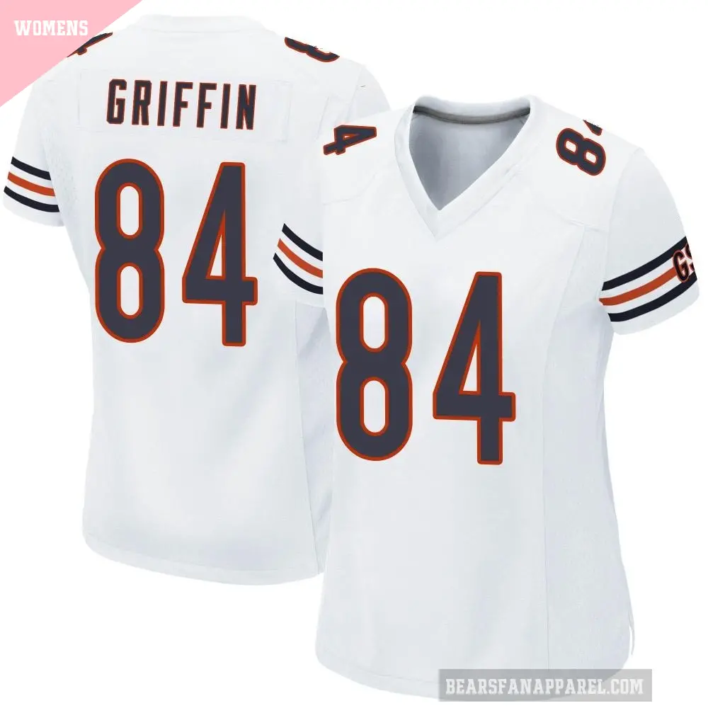Women's Chicago Bears ＃84 Ryan Griffin White Game Jersey