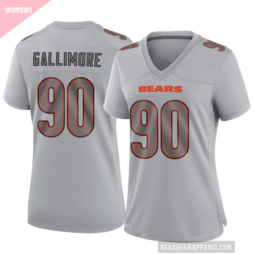 Women's Chicago Bears ＃90 Neville Gallimore Gray Game Atmosphere Fashion Jersey
