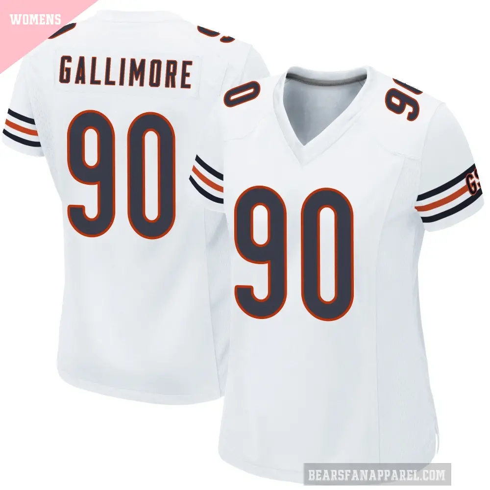 Women's Chicago Bears ＃90 Neville Gallimore White Game Jersey
