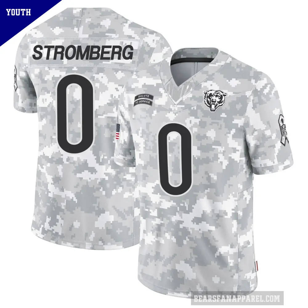 Youth Chicago Bears ＃0 Ricky Stromberg Arctic Camo Limited 2024 Salute to Service Jersey