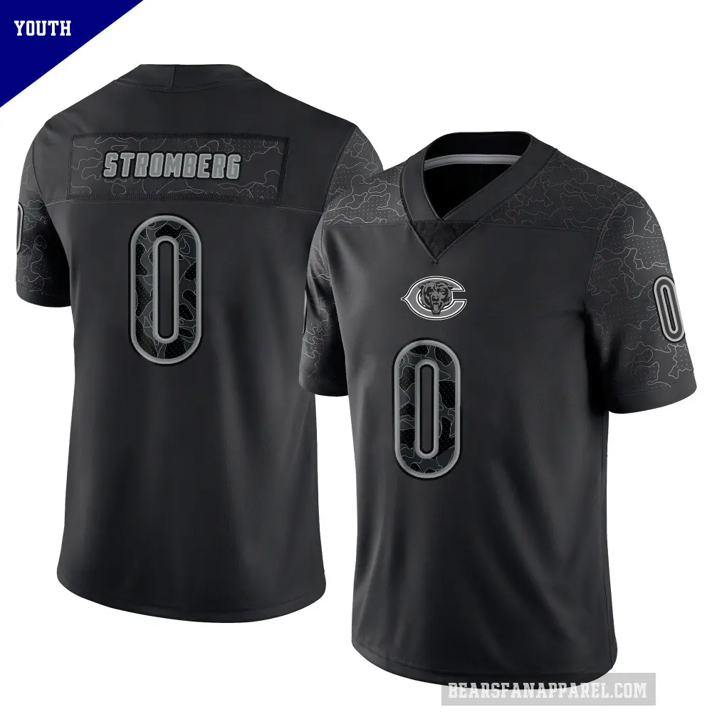 Youth Chicago Bears ＃0 Ricky Stromberg Black Limited Reflective Jersey