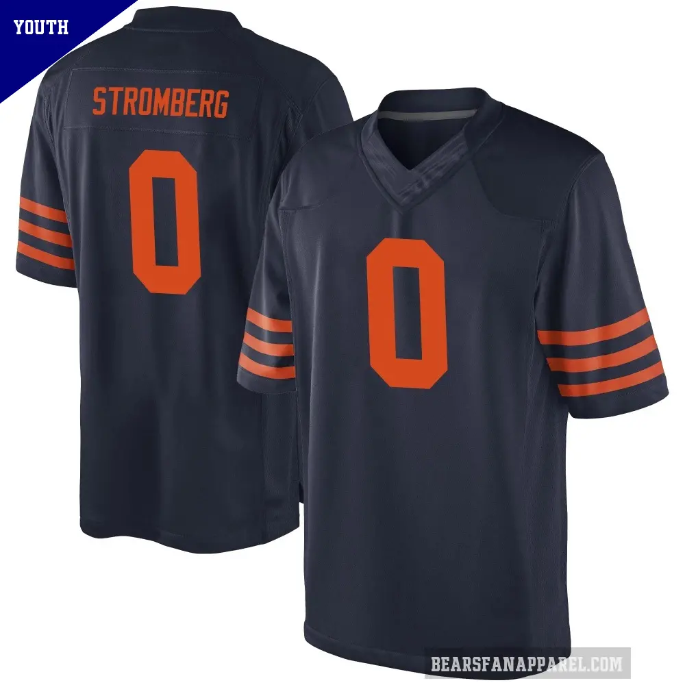 Youth Chicago Bears ＃0 Ricky Stromberg Navy Blue Game Alternate Jersey