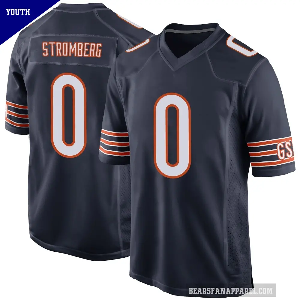 Youth Chicago Bears ＃0 Ricky Stromberg Navy Game Team Color Jersey