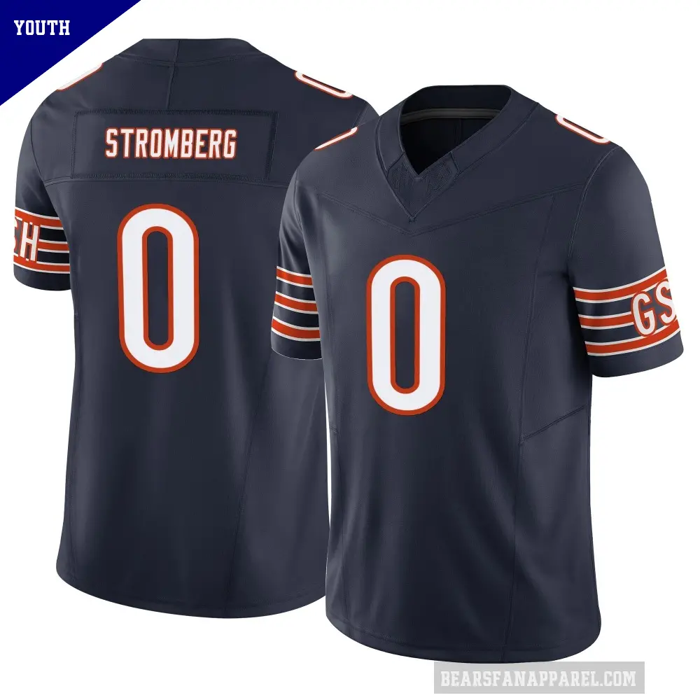 Youth Chicago Bears ＃0 Ricky Stromberg Navy Limited Vapor F.U.S.E. Jersey