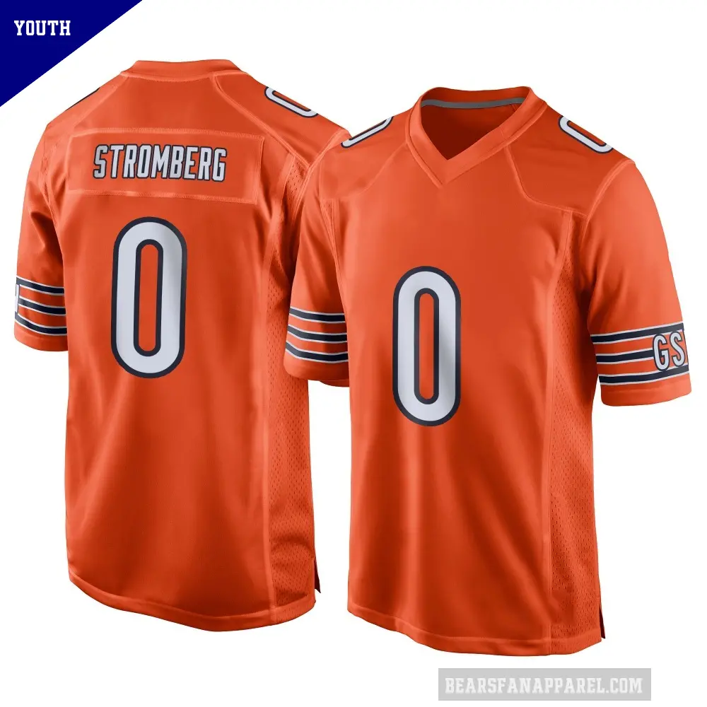 Youth Chicago Bears ＃0 Ricky Stromberg Orange Game Alternate Jersey