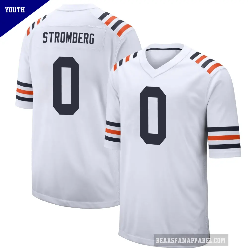 Youth Chicago Bears ＃0 Ricky Stromberg White Game Alternate Classic Jersey