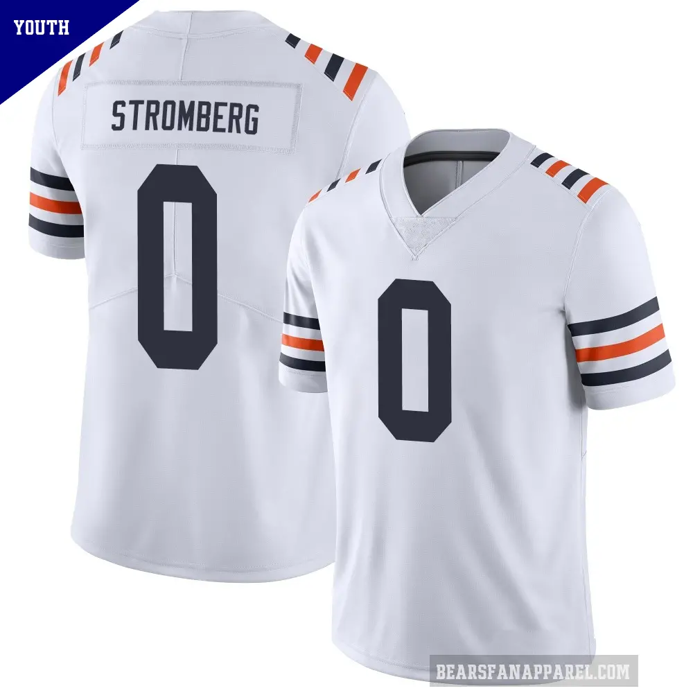 Youth Chicago Bears ＃0 Ricky Stromberg White Limited Alternate Classic Vapor Jersey