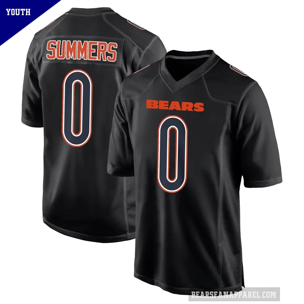 Youth Chicago Bears ＃0 Ty Summers Black Game Carbon Fashion Jersey