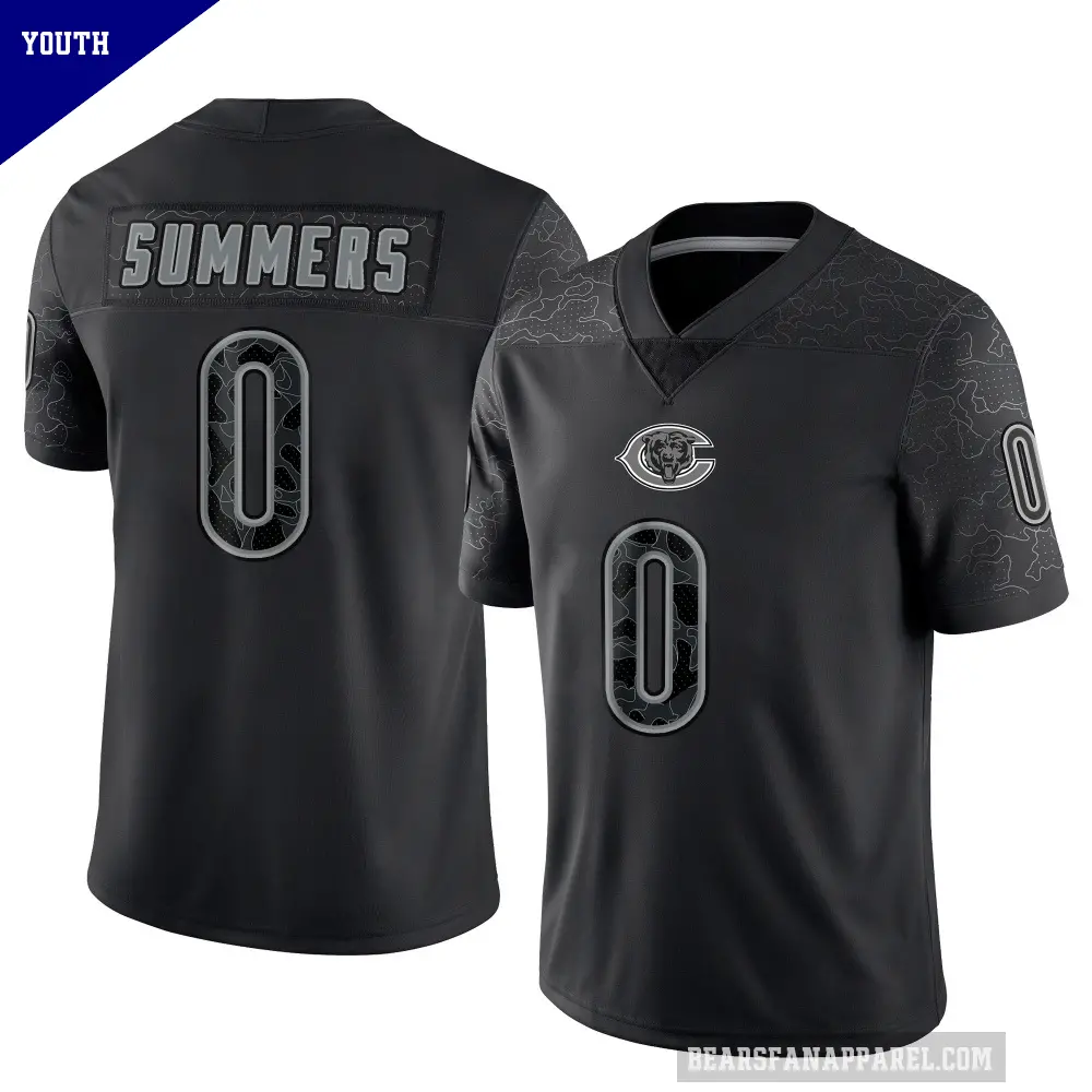 Youth Chicago Bears ＃0 Ty Summers Black Limited Reflective Jersey