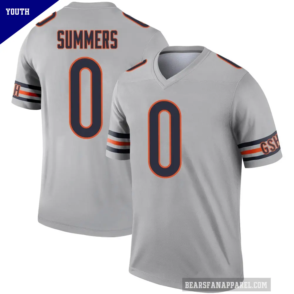Youth Chicago Bears ＃0 Ty Summers Legend Inverted Silver Jersey