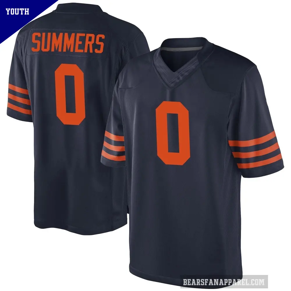 Youth Chicago Bears ＃0 Ty Summers Navy Blue Game Alternate Jersey
