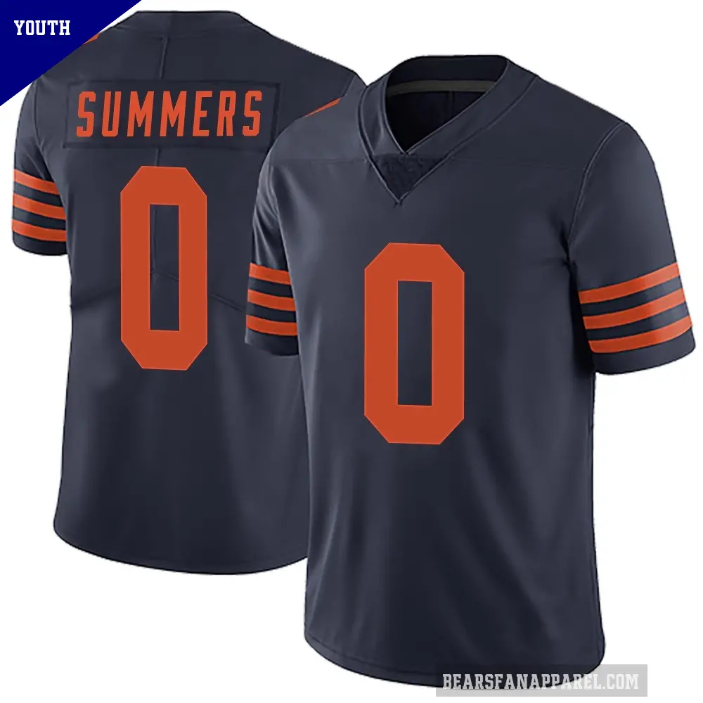 Youth Chicago Bears ＃0 Ty Summers Navy Blue Limited Alternate Vapor Untouchable Jersey
