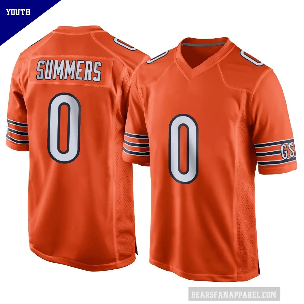 Youth Chicago Bears ＃0 Ty Summers Orange Game Alternate Jersey