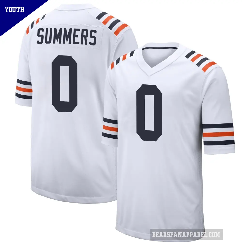 Youth Chicago Bears ＃0 Ty Summers White Game Alternate Classic Jersey