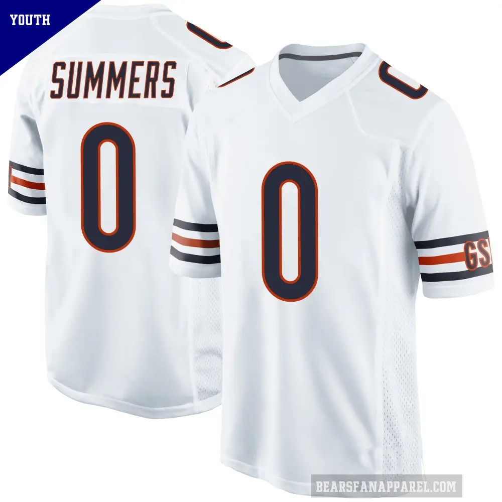 Youth Chicago Bears ＃0 Ty Summers White Game Jersey