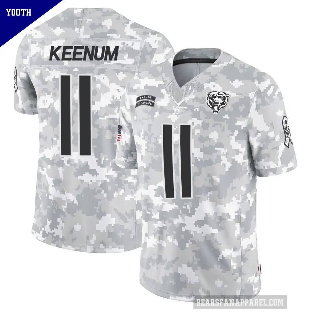 Youth Chicago Bears ＃11 Case Keenum Arctic Camo Limited 2024 Salute to Service Jersey