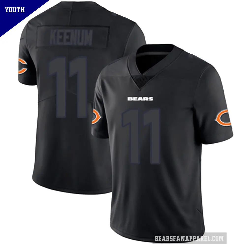 Youth Chicago Bears ＃11 Case Keenum Black Impact Limited Jersey