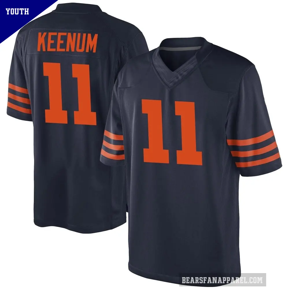Youth Chicago Bears ＃11 Case Keenum Navy Blue Game Alternate Jersey