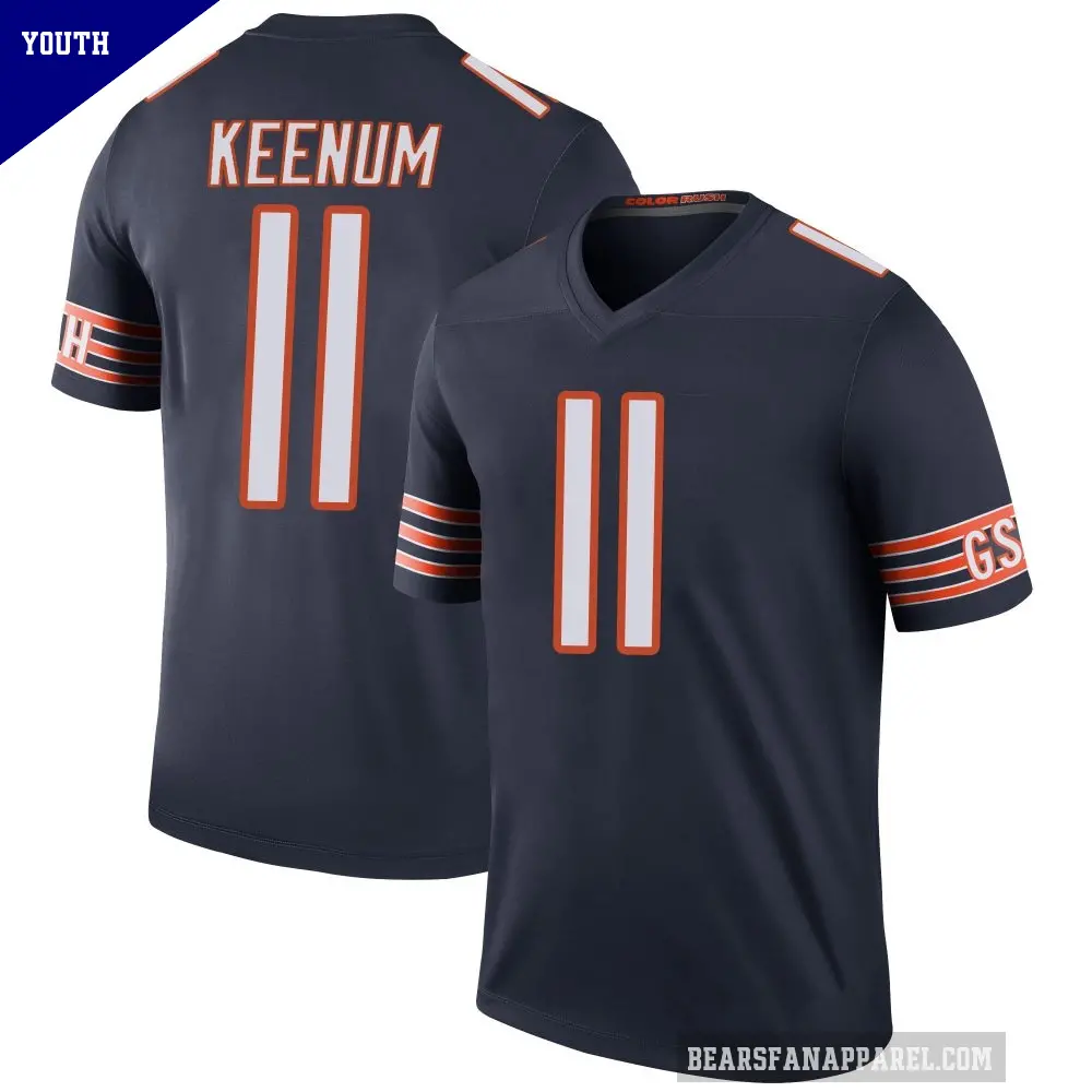 Youth Chicago Bears ＃11 Case Keenum Navy Legend Color Rush Jersey