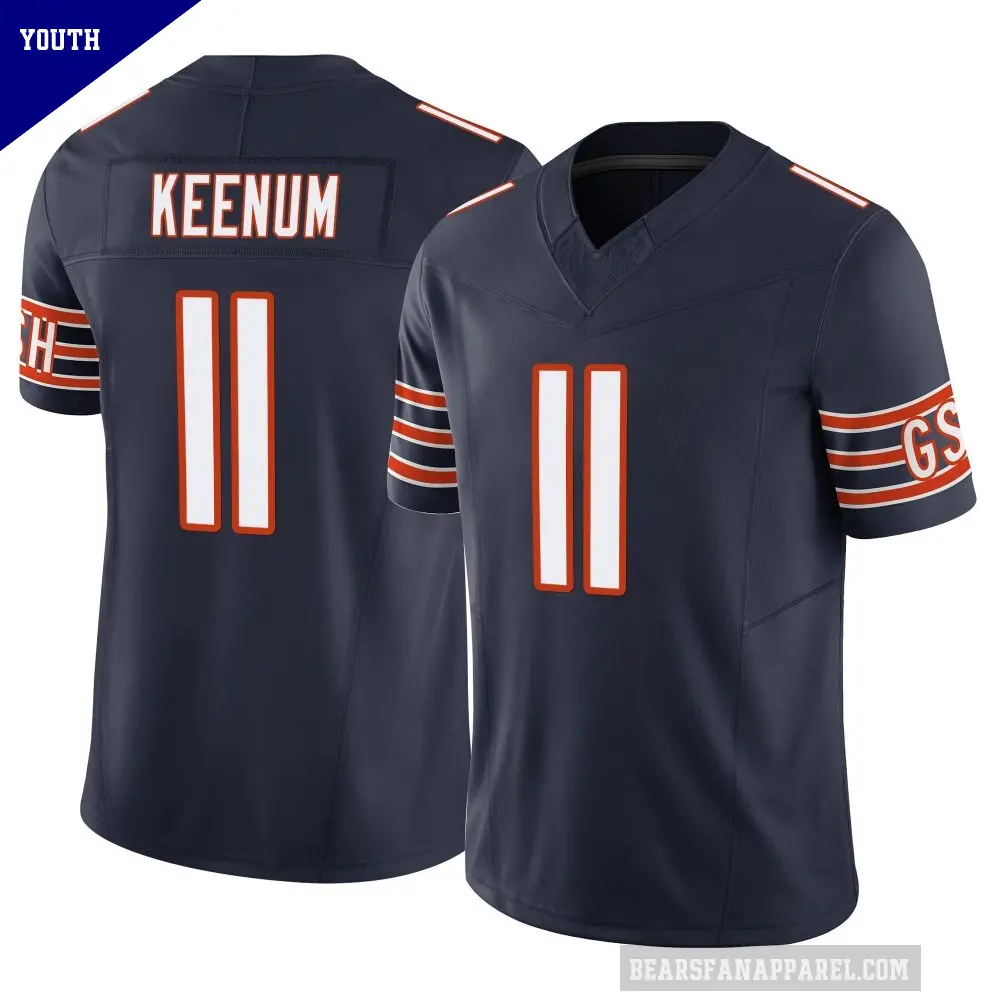 Youth Chicago Bears ＃11 Case Keenum Navy Limited Vapor F.U.S.E. Jersey