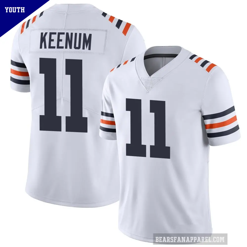 Youth Chicago Bears ＃11 Case Keenum White Limited Alternate Classic Vapor Jersey