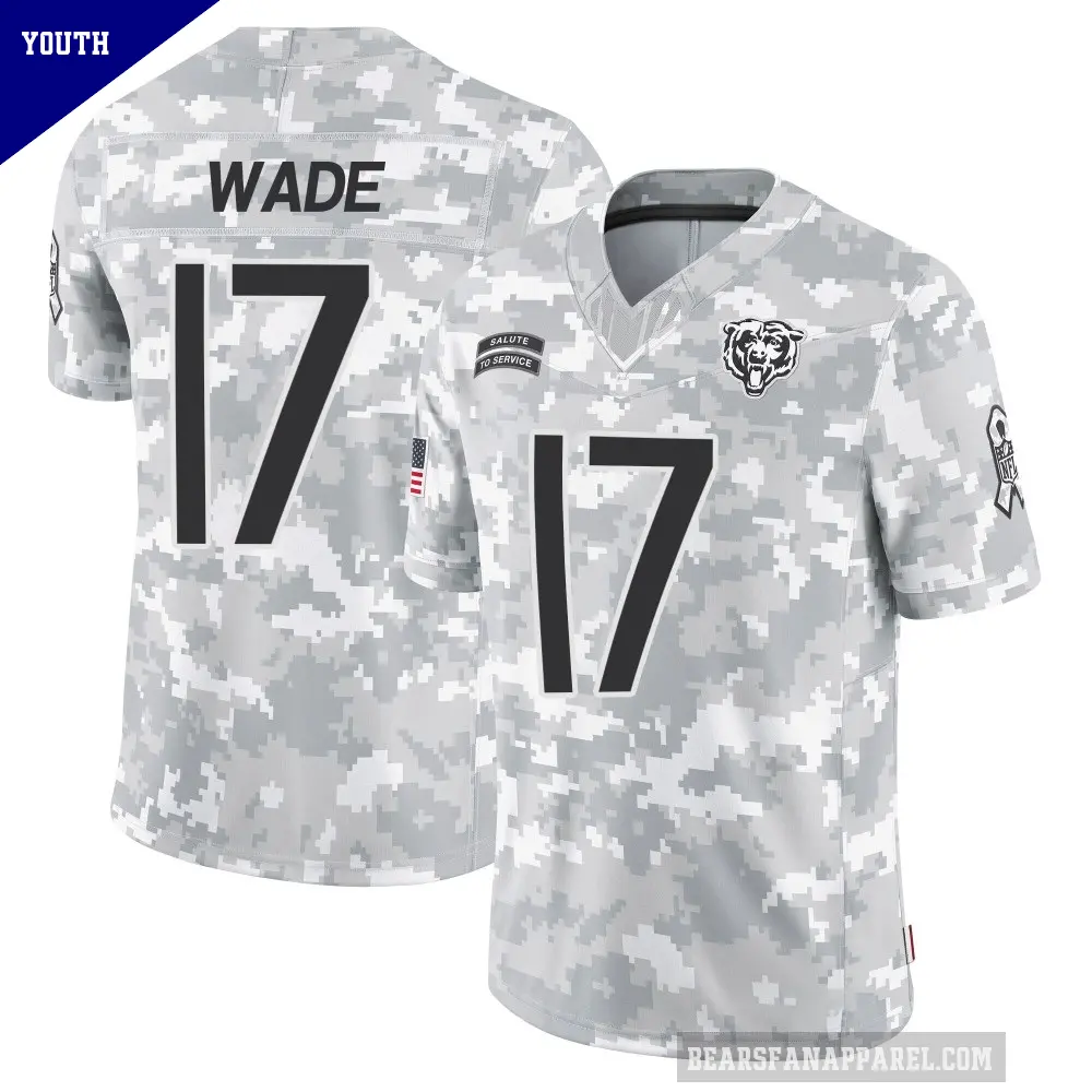 Youth Chicago Bears ＃17 Barrington Wade Arctic Camo Limited 2024 Salute to Service Jersey