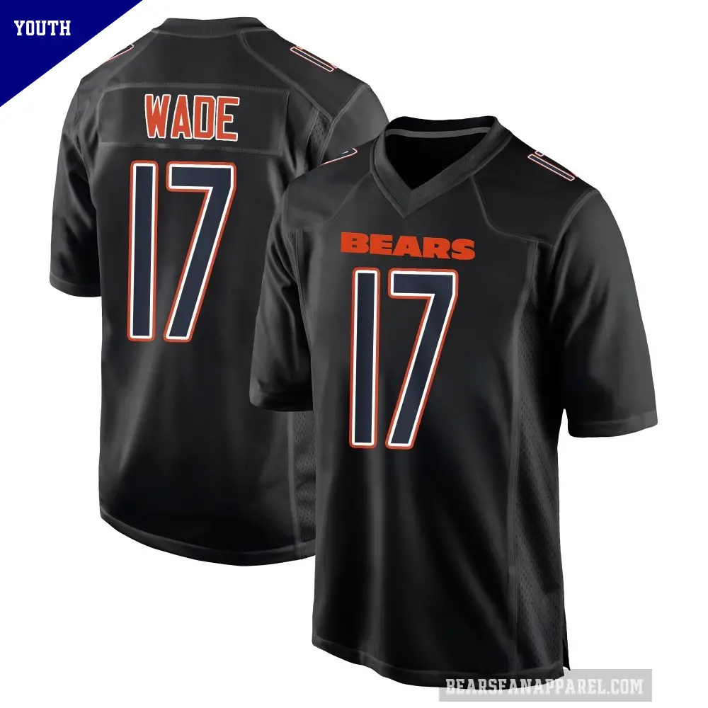 Youth Chicago Bears ＃17 Barrington Wade Black Game Carbon Fashion Jersey
