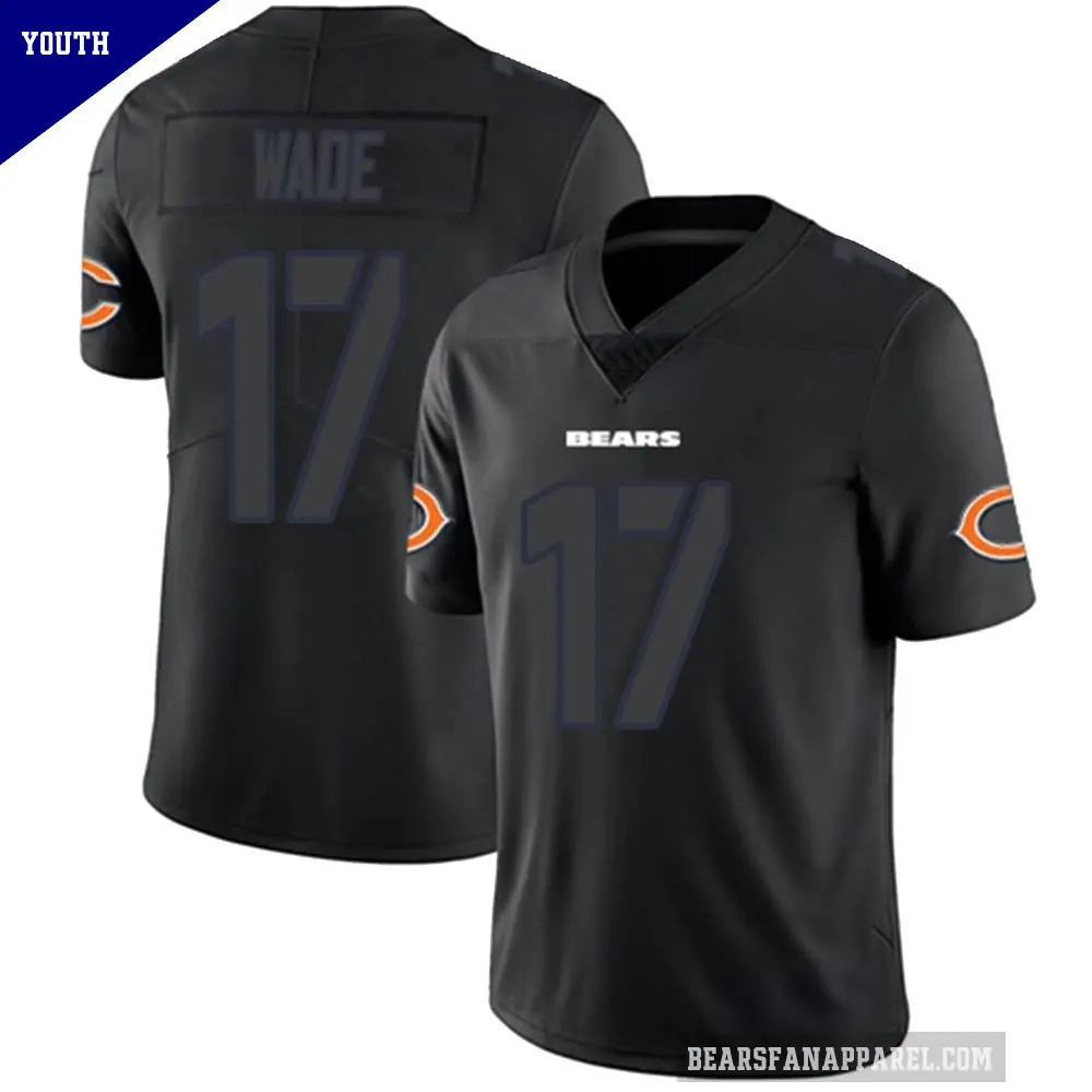 Youth Chicago Bears ＃17 Barrington Wade Black Impact Limited Jersey