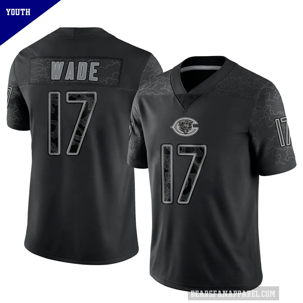 Youth Chicago Bears ＃17 Barrington Wade Black Limited Reflective Jersey