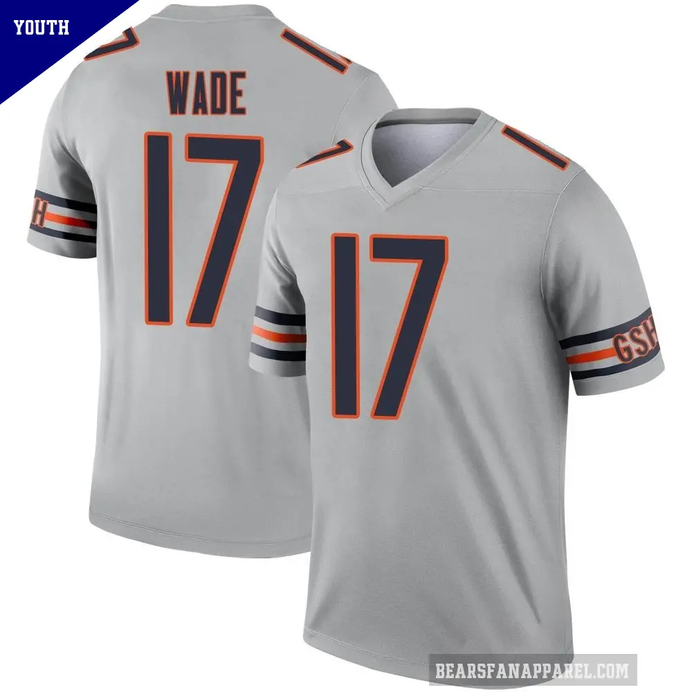 Youth Chicago Bears ＃17 Barrington Wade Legend Inverted Silver Jersey