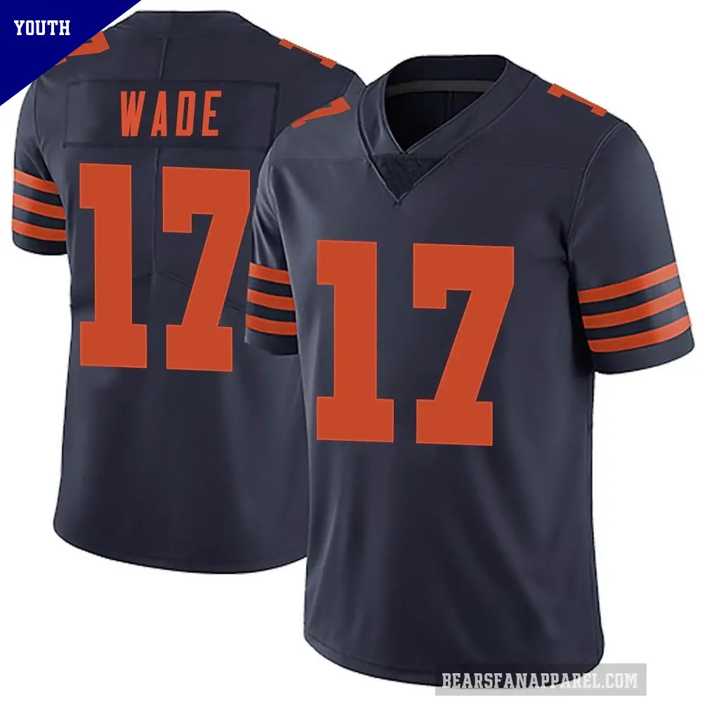 Youth Chicago Bears ＃17 Barrington Wade Navy Blue Limited Alternate Vapor Untouchable Jersey