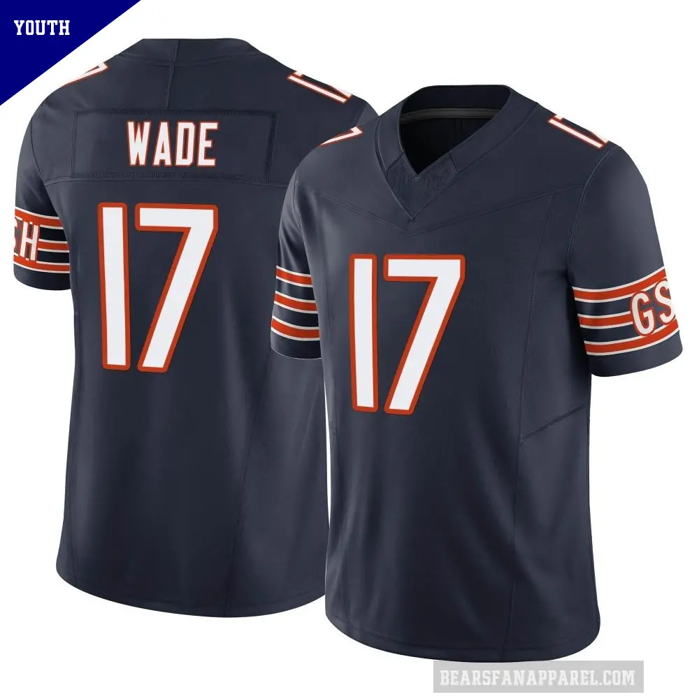 Youth Chicago Bears ＃17 Barrington Wade Navy Limited Vapor F.U.S.E. Jersey