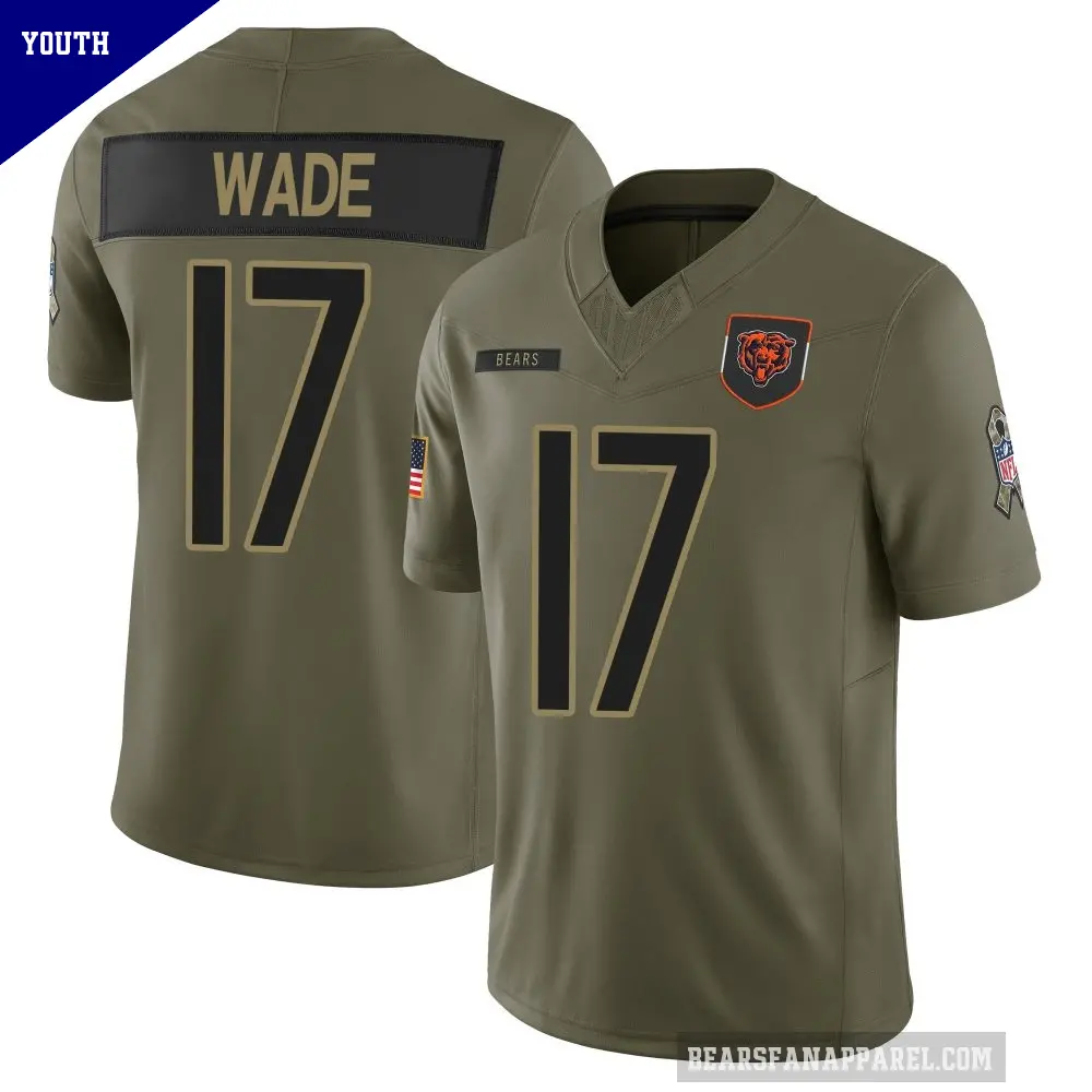 Youth Chicago Bears ＃17 Barrington Wade Olive Limited 2025 Salute to Service Jersey