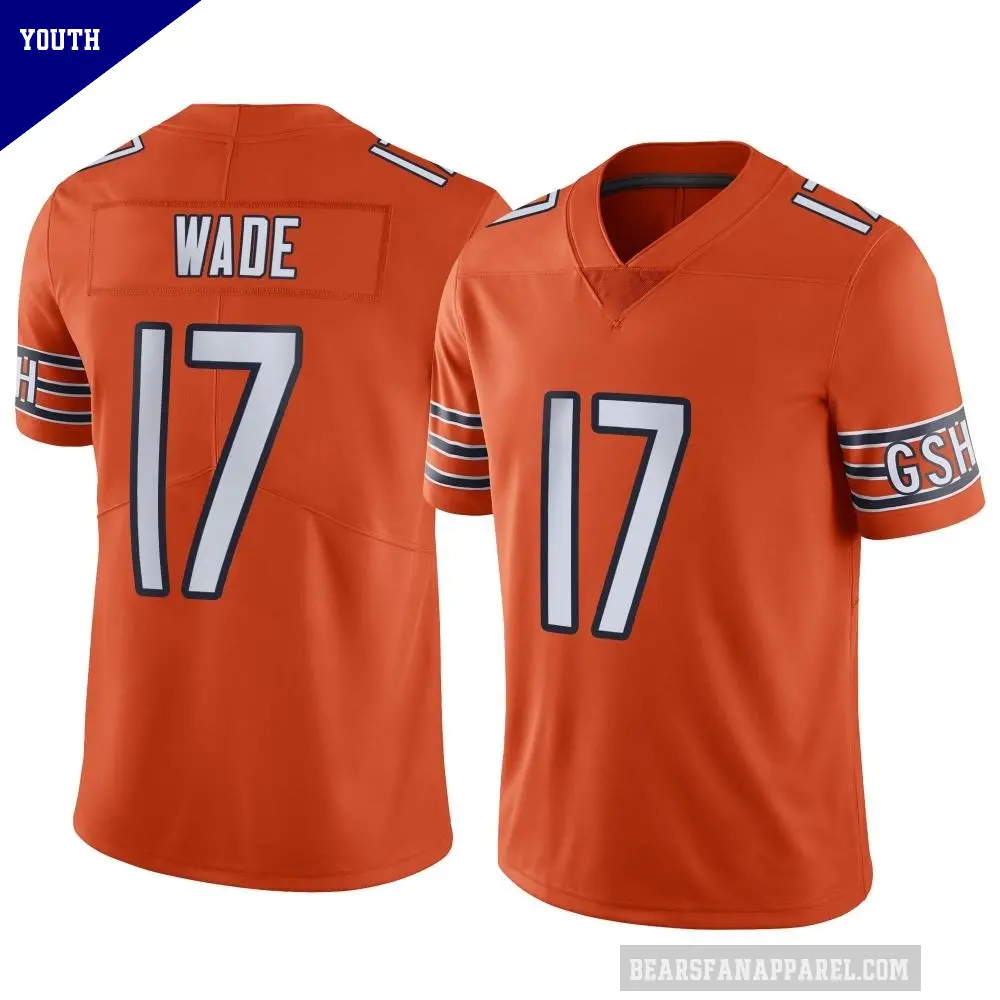 Youth Chicago Bears ＃17 Barrington Wade Orange Limited Alternate Vapor Jersey