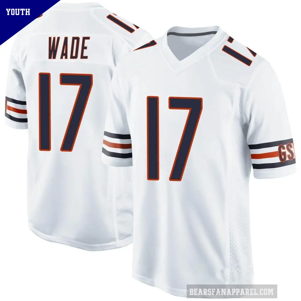 Youth Chicago Bears ＃17 Barrington Wade White Game Jersey