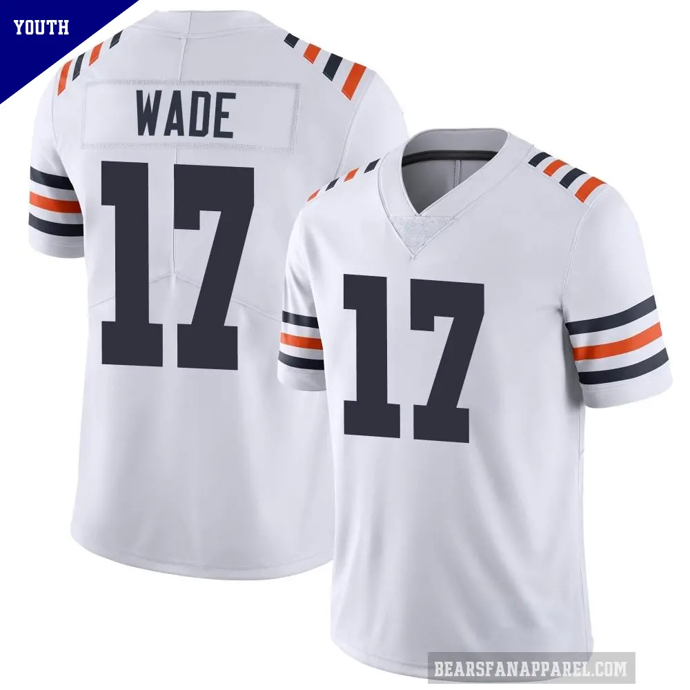 Youth Chicago Bears ＃17 Barrington Wade White Limited Alternate Classic Vapor Jersey