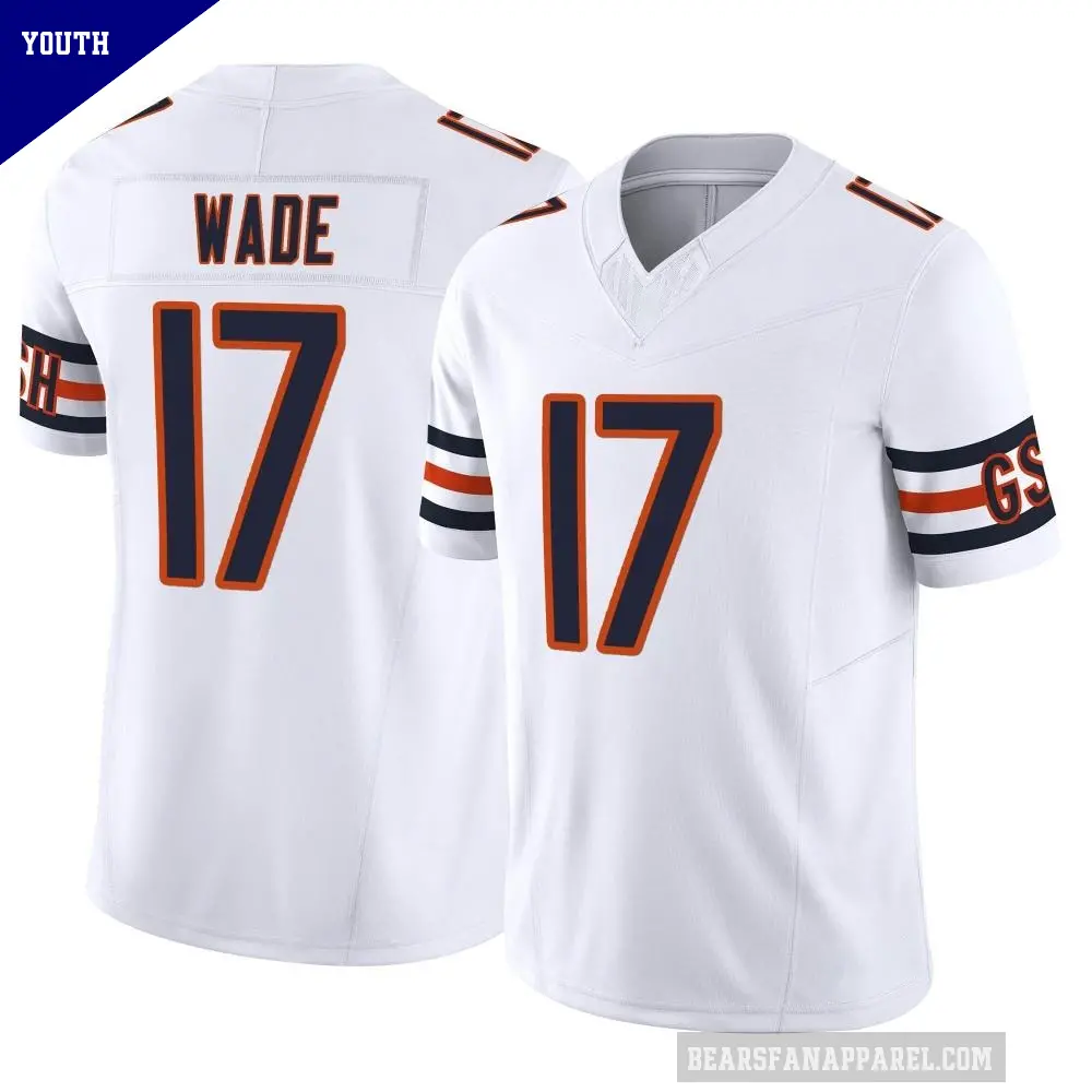 Youth Chicago Bears ＃17 Barrington Wade White Limited Vapor F.U.S.E. Jersey