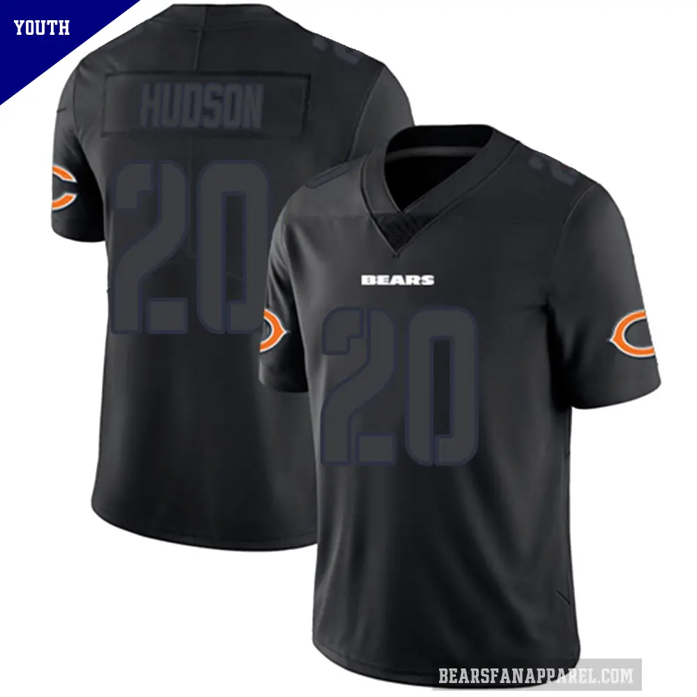Youth Chicago Bears ＃20 Kyron Hudson Black Impact Limited Jersey