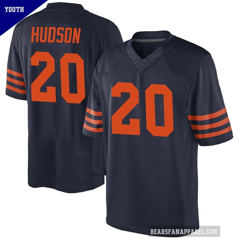 Youth Chicago Bears ＃20 Kyron Hudson Navy Blue Game Alternate Jersey