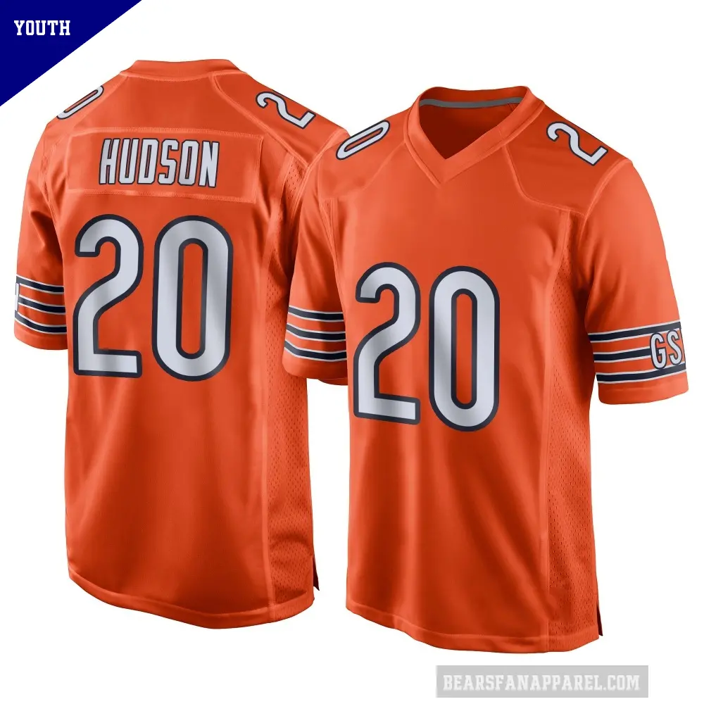 Youth Chicago Bears ＃20 Kyron Hudson Orange Game Alternate Jersey
