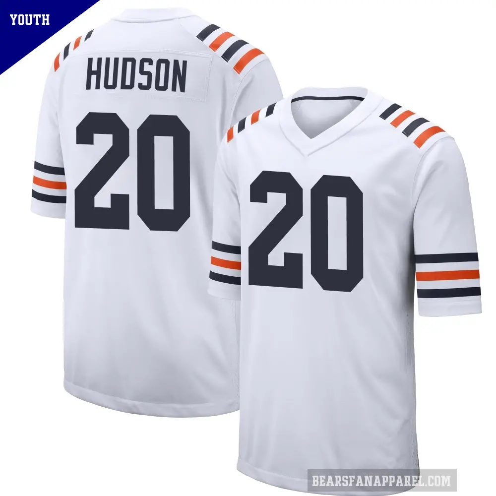Youth Chicago Bears ＃20 Kyron Hudson White Game Alternate Classic Jersey
